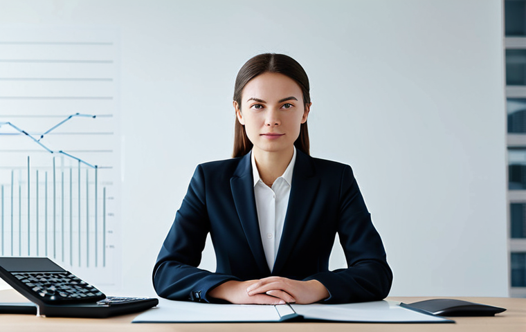 A calm and composed professional person, fully clothed in a modest business suit, sitting at a sleek desk in a modern, minimalist office. The background subtly features abstract, soft visualizations of data trends, symbolizing a challenging economic environment, yet the person maintains a serene and focused expression, embodying inner control. The lighting is soft and inviting, creating a sense of peace. safe for work, appropriate content, fully clothed, professional, modest clothing, perfect anatomy, correct proportions, natural pose, well-formed hands, proper finger count, natural body proportions, professional photography, high quality, studio lighting.
